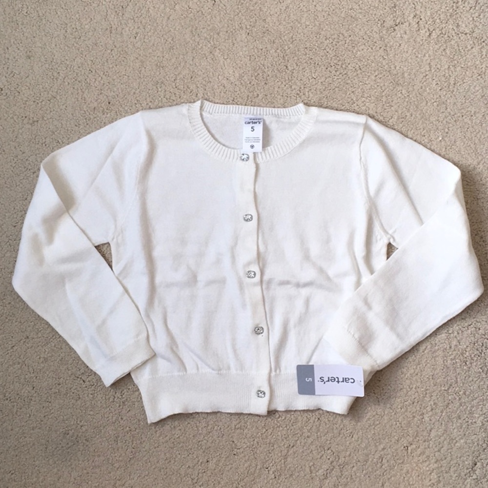 Girls Carter’s Rhinestone Button Cardigan NWT 5